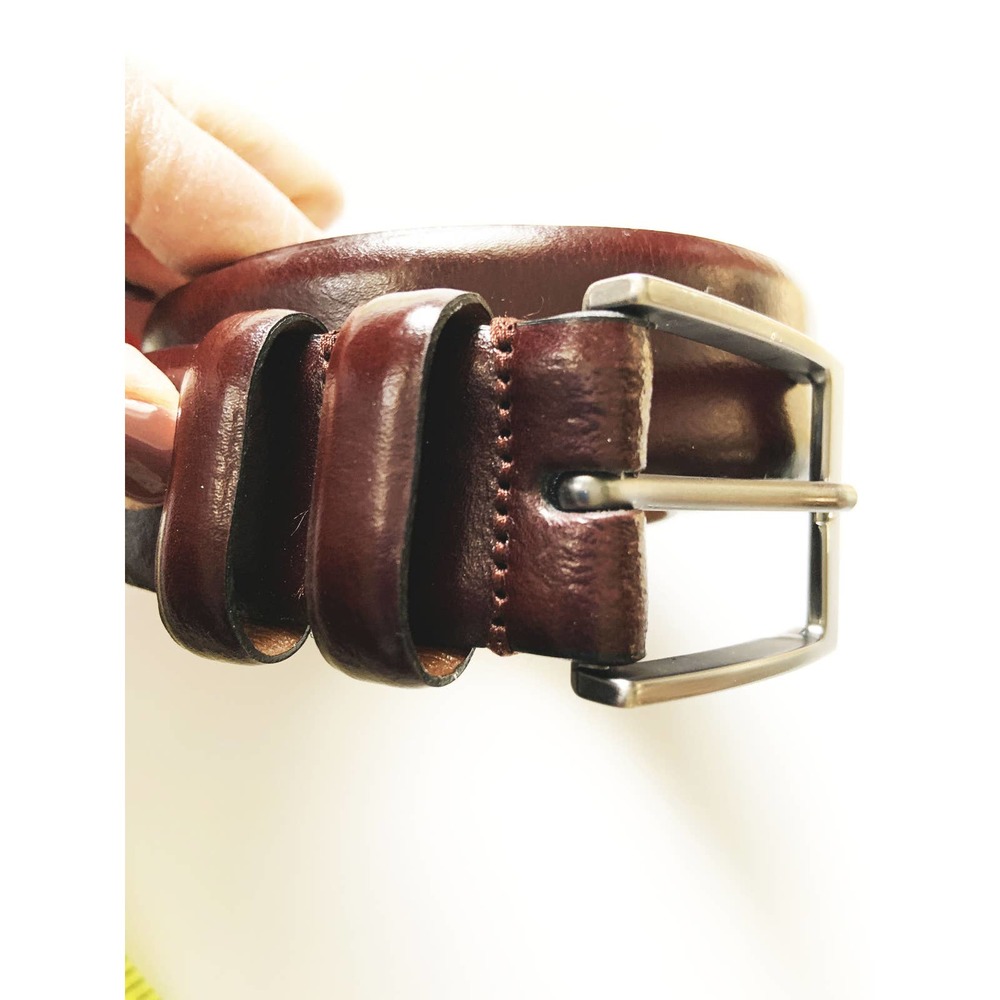 JoS A Bank Brown Genuine Leather Belt Handcrafted in Italy Size 44 B40